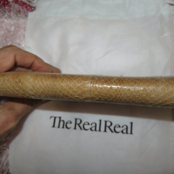 Jimmy Choo Gold c Snakeskin Long Bifold Wallet Gold Tone Hardware EUC - Picture 10 of 12